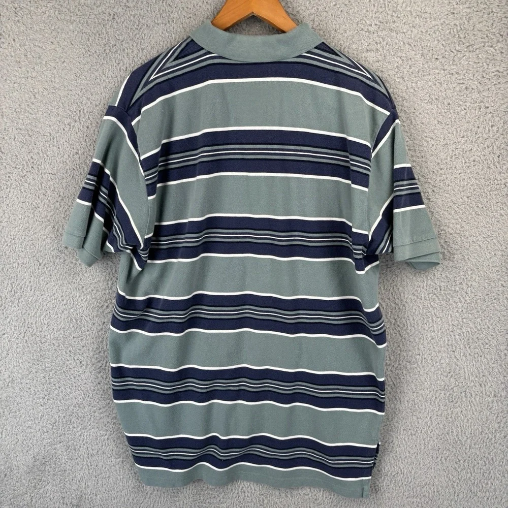 Polo Ralph‎ Lauren Classic Striped Polo Shirt Mens XL Blue Green Pony Y2K